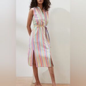 Banana Republic Factory Linen Blend MIDI Dress Size 6P